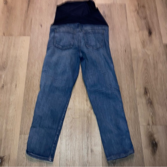 Madewell Maternity Straight Leg denim Jeans with Classic Wash | Stovepipe Jeans - Picture 4 of 8